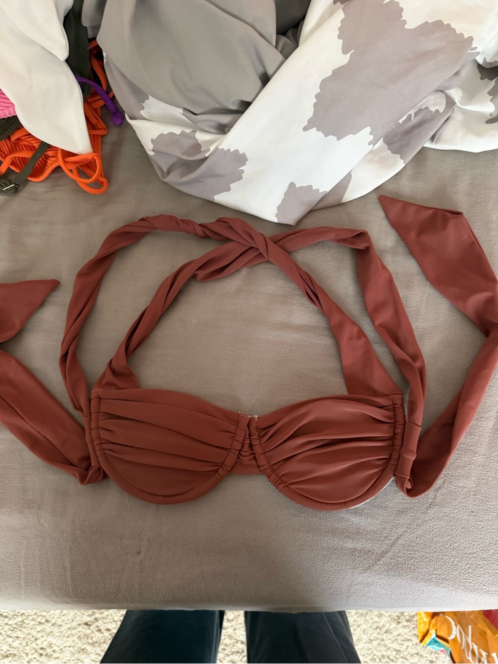 Women’s Twisted Bandeau Bikini Top - Rust